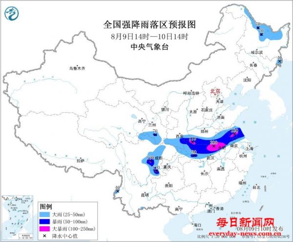 暴雨黄色预警：四川安徽江苏等地部分地区有